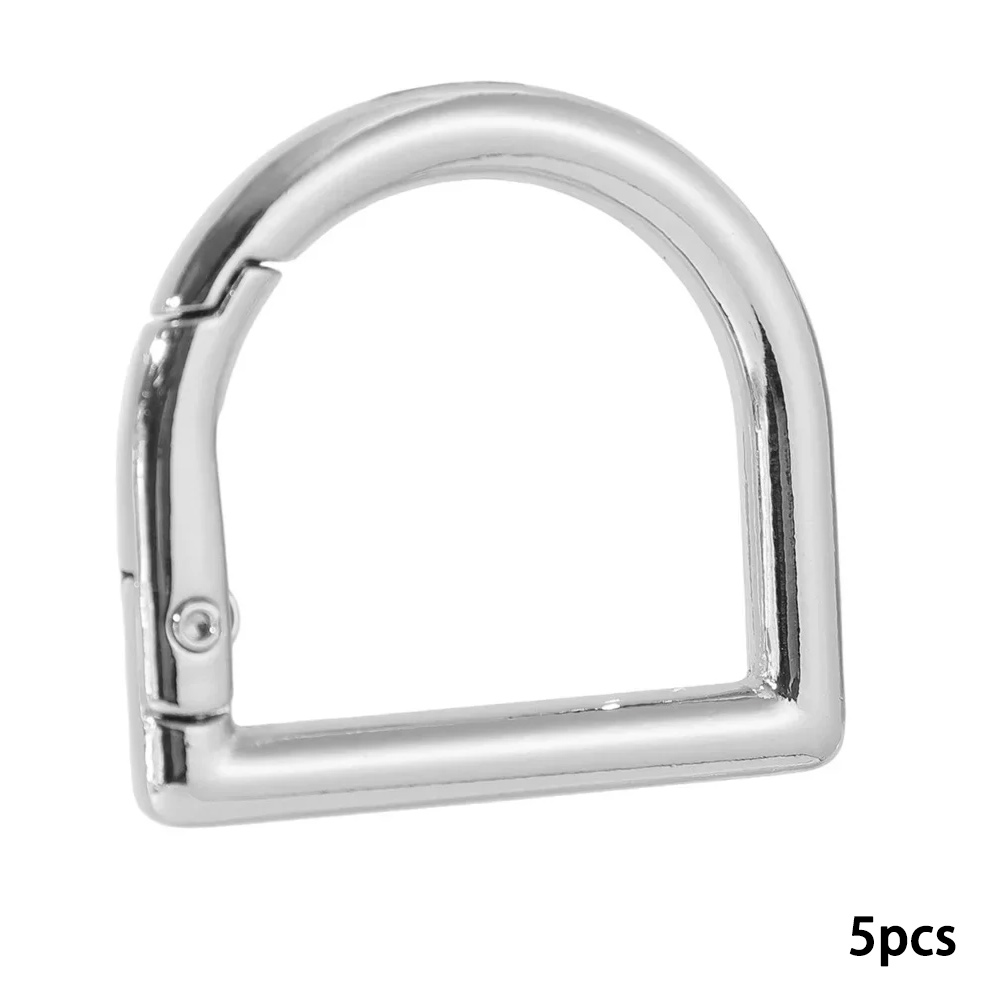 TEMU 5pcs Anneau à Ressort de D | Boucle de Sangle de Sac Ouverte en , Connecteur de Porte-Clés, Chaîne, Clip à Pression