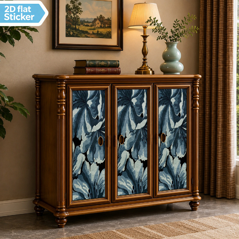 3 stk. – 2d flache schrankaufkleber schrankdekal blaues