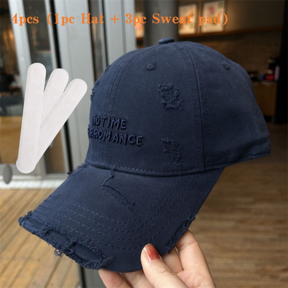 4pcs Set Unisex Letter Embroidered Baseball Cap with Sweatbands