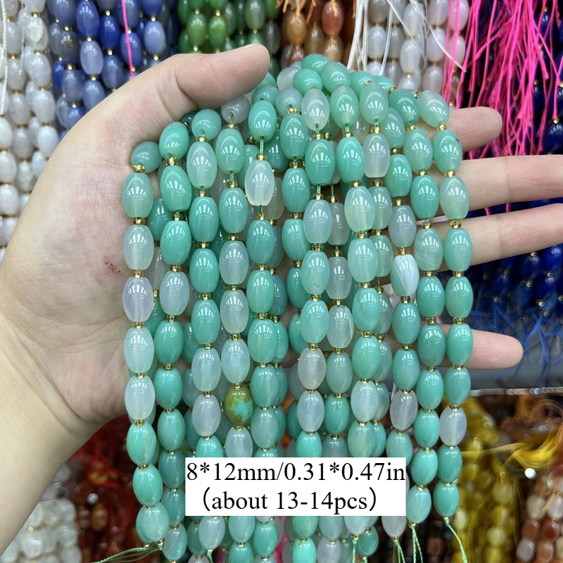 8X12Mm Vibrant Natural Stone Rice Beads Collection