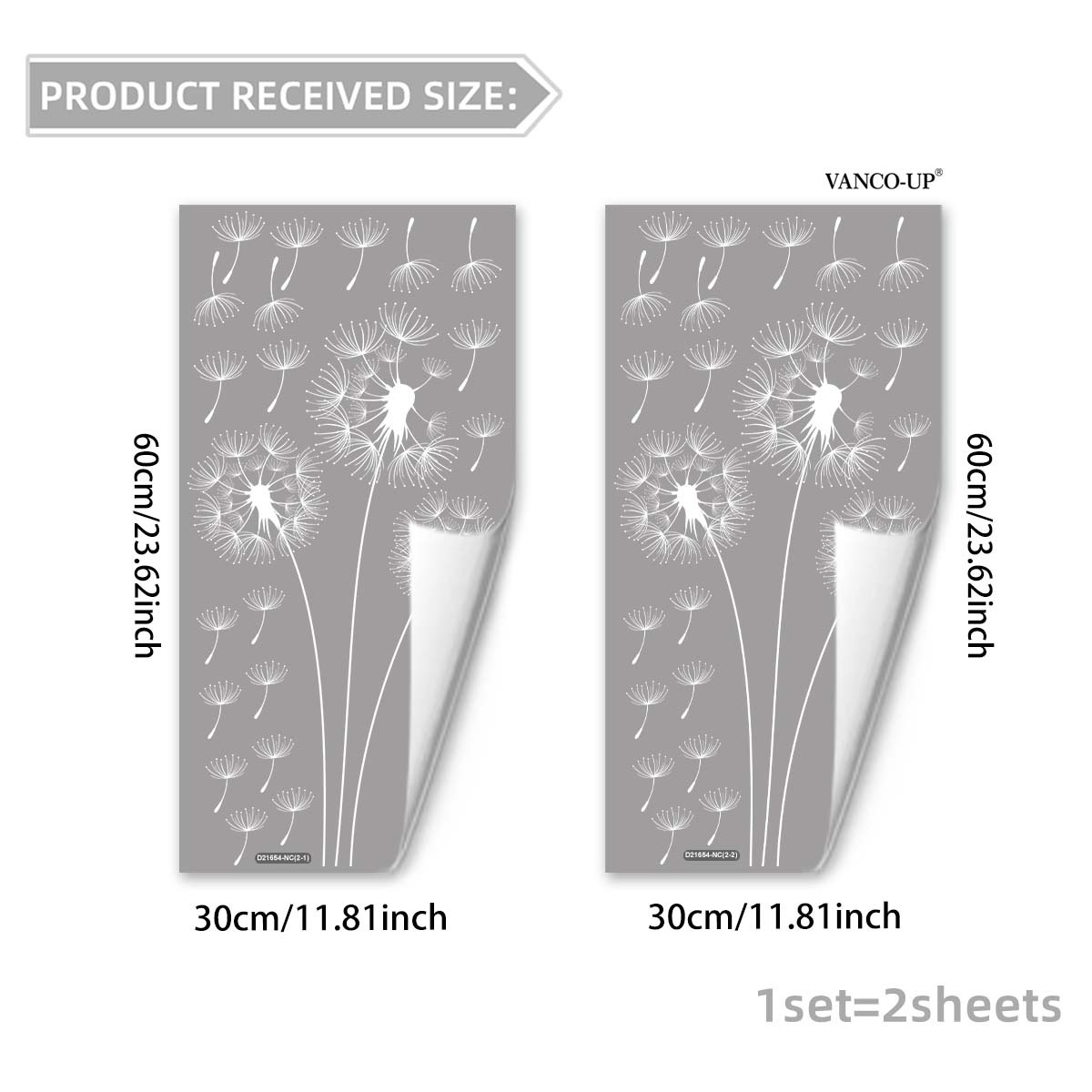 Image of A Set Of 2 (30*60cm*2pcs) White Silhouette Dandelion Seed-scattering Spring Children's Room Window Stickers, Static Cling Glass Window Decorations For , Covering And Beautifying D21654-nc
