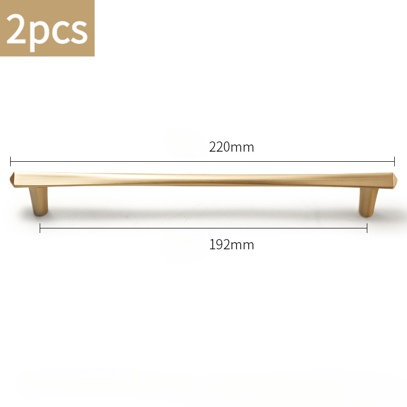 TEMU 2pcs Golden Brushed Copper Metal Cabinet Door Handles, Simple Wardrobe Door Cabinet Knob Drawer Pulls In European And , Decor Hardware With