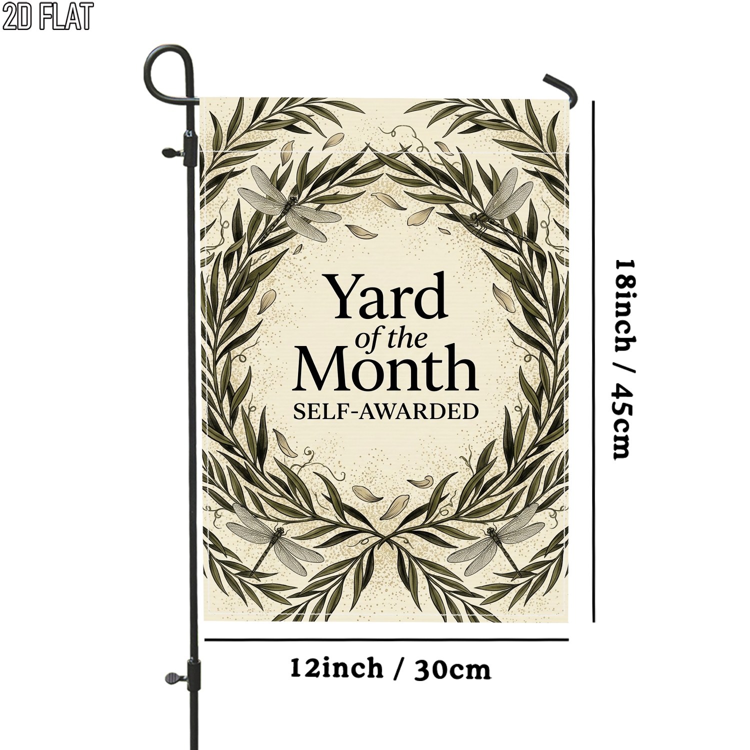 TEMU 2d Flat - 2d Flat 1pc Nature Dragonfly Flag Cream Outdoor Garden Flag Double-sided For Garden Outside Porch Decoration Yard Decoration