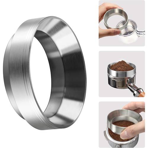 magnetic espresso dosing funnel stainless steel coffee dosing ring compatible with 51mm 53mm 58mm portafilter anti splash coffee dosing ring tool