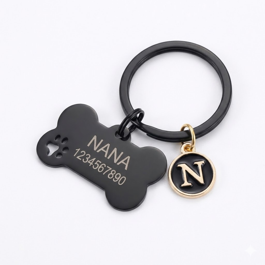 TEMU Custom-made Pet Id Tags For Dogs, Featuring A Personalized Name And Phone Number Engraved With Laser Technology. Includes A Charm With All ,
