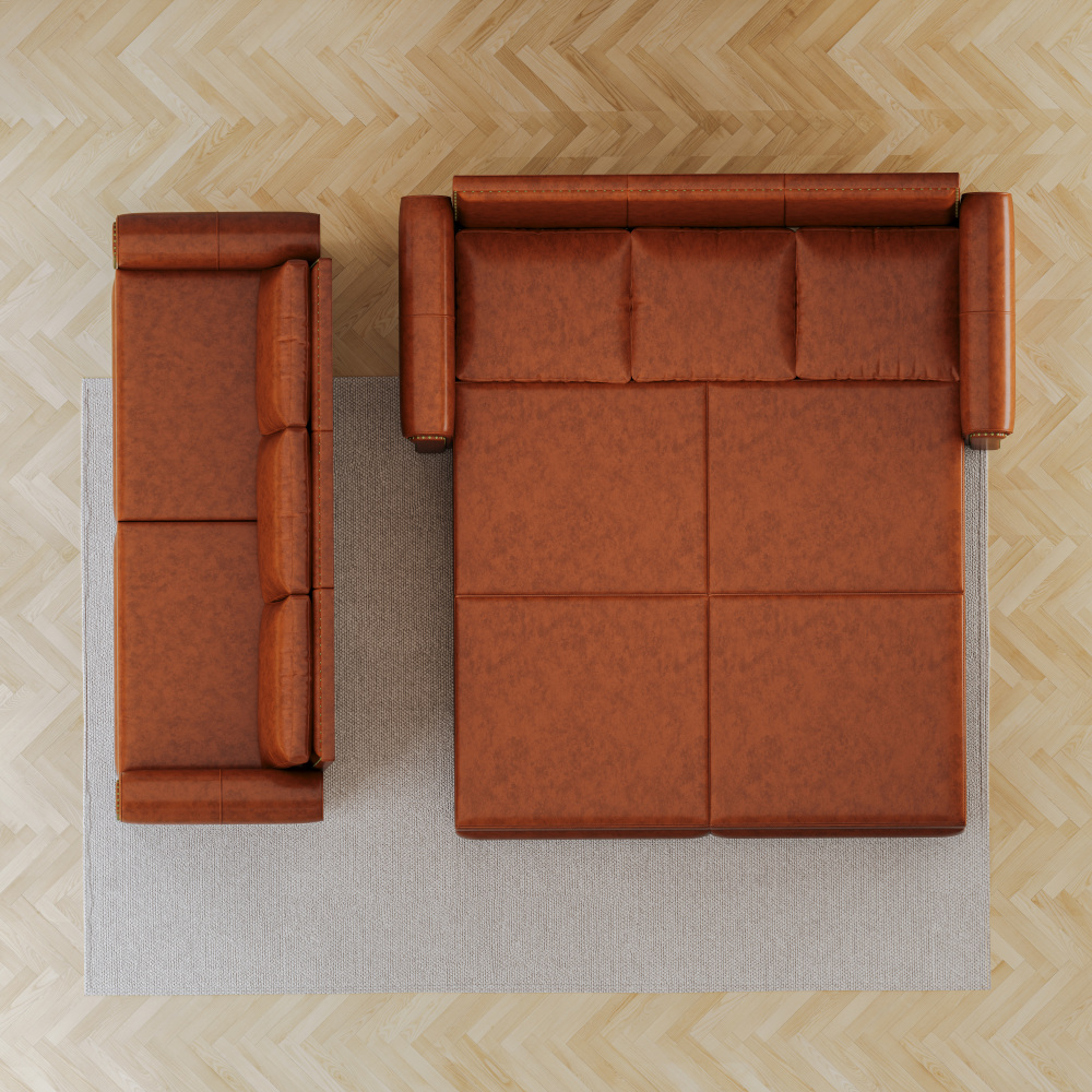 93.7' Bohemian Chesterfield Sofa Bed: 3-in-1 Convertible Sleeper with Faux Leather Upholstery, Nailhead Trim & Rolled Arms, Light Brown Pull-Out Couch Suitable for Small Spaces, Apartments, Dorms, Guest Rooms - Assembly Required