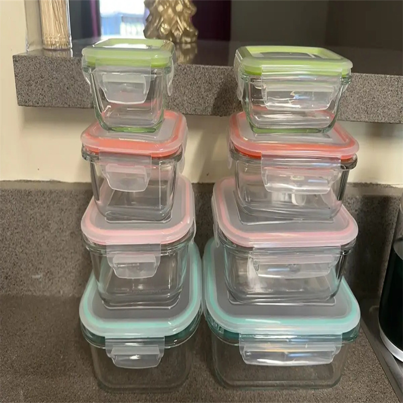 16pcs glass serving containers with lids lunch containers for storing food insulated lunch boxes lunch boxes airtight kitchen containers for   vegetables and sandwiches airtight storage microwave oven freezer and dishwasher safe Product details 1