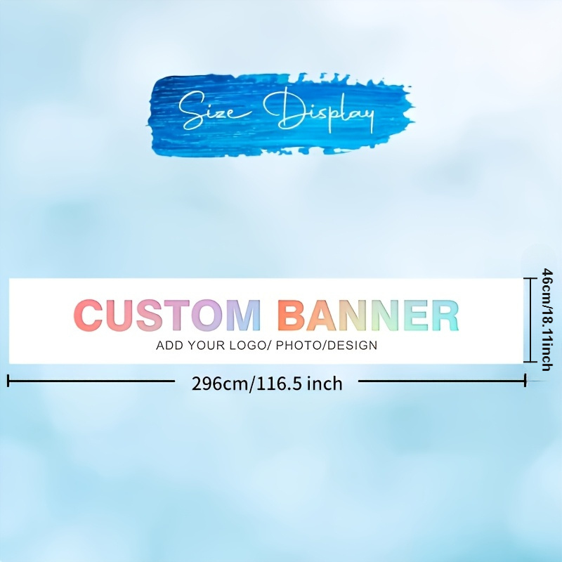 TEMU Customizable Polyester Banner - Personalized Photo/design Wall Decor For Pets, Business, Office, Weddings, Birthdays, Family Events,
