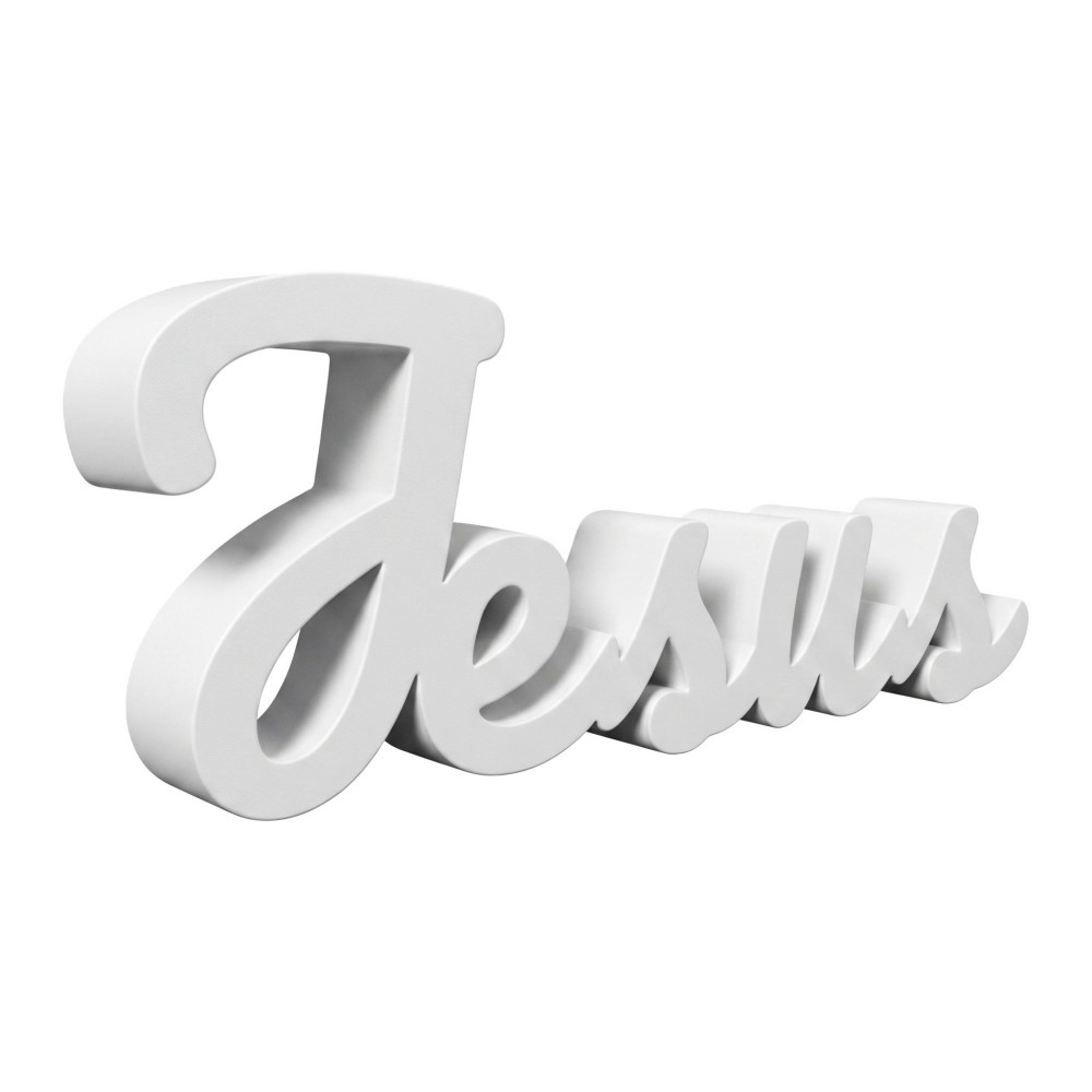 TEMU Elegant Pvc Sign, White Cursive Faith Word Decor, Christian Tabletop Ornament, Religious Home Accent, Ideal For Easter Gifts, Mother's Day And