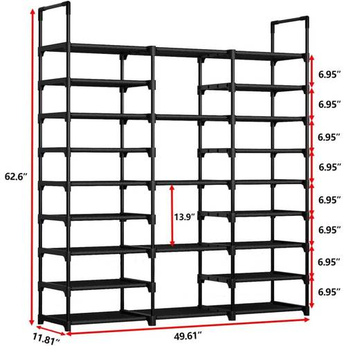 9 tier metal shoe rack holds pairs diy stackable shoe rack high storage rack for storing shoes boots entrances closets garage