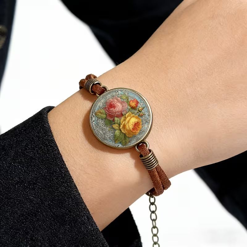 Vintage 2D Flat Pattern Fashion Bracelet, Gift Ready