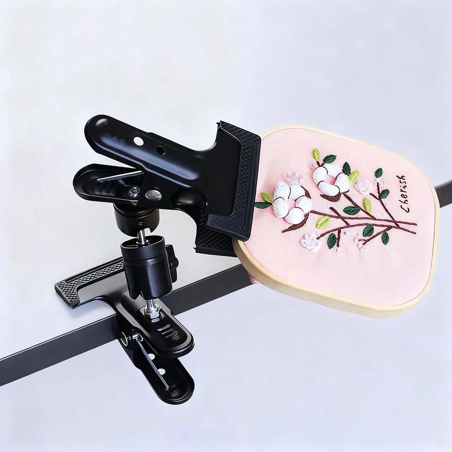 TEMU 1 Portable Metal Embroidery Stretch Bracket | 360 ° Rotating Adjustable Tabletop Clip Bracket, Tabletop Craft Clip For Cross Stitch, Embroidery,