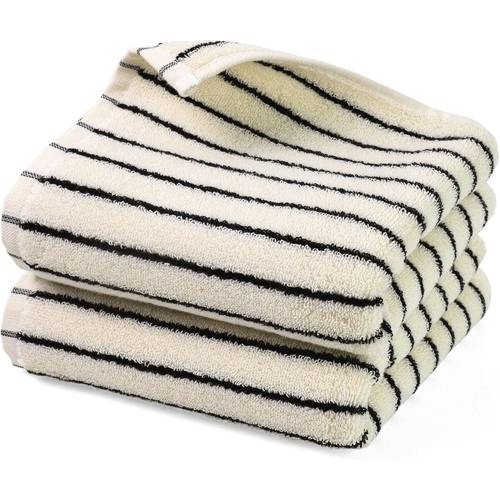 black and white striped bathroom hand towel vintage kitchen decor guest use 14 inches x 29 inches