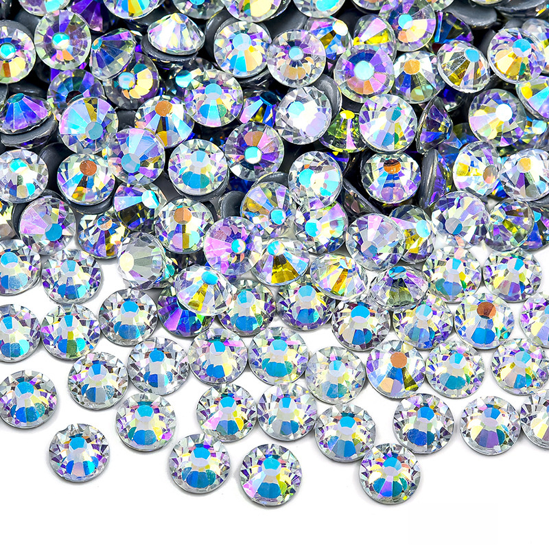 TEMU 1360/680/380/150pcs White Hotfix Rhinestones, Hot Melt Crystals, Vibrant Colors, Sparkling Flatback Glass Beads, Suitable For Nails, Clothing,
