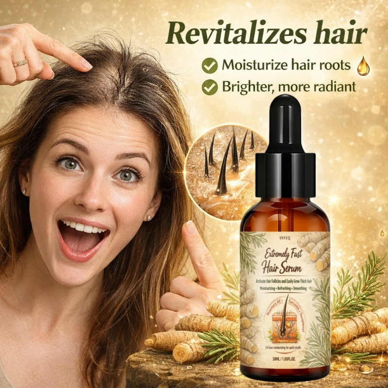 Extremely Fast Hair Builder That Moisturizes and Promotes Plump Skin in Bald Areas, Contains Turmeric, Jojoba Oil and Biotin, Especially Suitable for Uneven Thinning Hair in Bald Areas, Easy to Apply, Using Hair to Look Voluminous and Thick-30ml