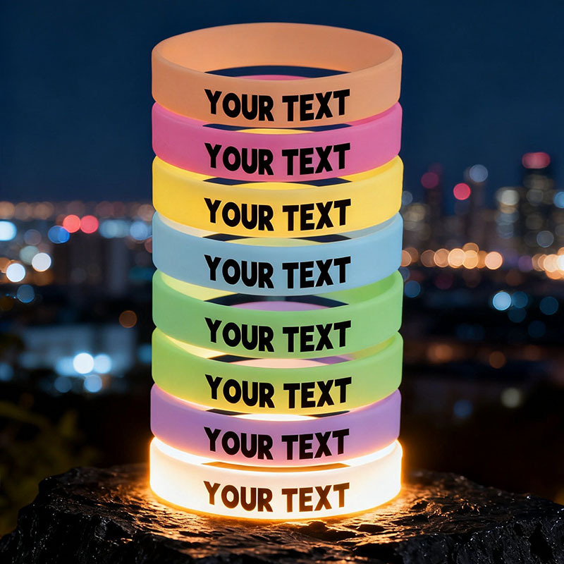 35pcs Glow-in-the-Dark Silicone Bracelet Set, Gift for Her/Him