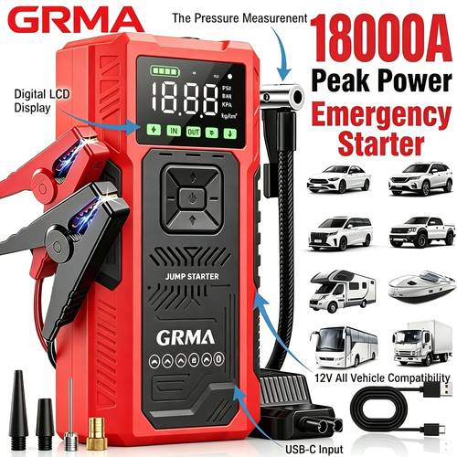 completely 18000a emergency jump starter 12v portable car emergency starter starting car parts tools led lights battery charger car battery charger