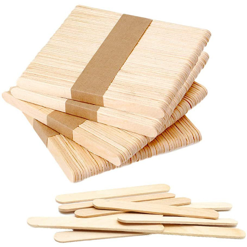 

50pcs High Quality Natural Wooden Craft Sticks For Diy Projects, Making, Wax Application, Ice Cream Making - Multi- Wooden Sticks