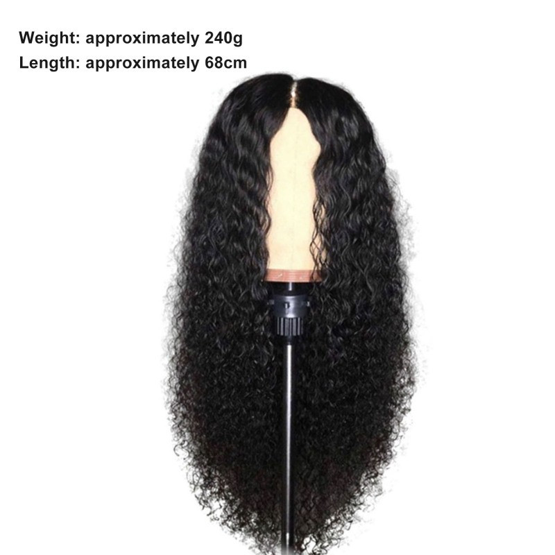 TEMU 26inch Black Small Roll Corn Perm Long Hair, Silk Chemical Fiber Wig In Black Long Curly Hair, Natural Fluffy , Suitable For Daily Use