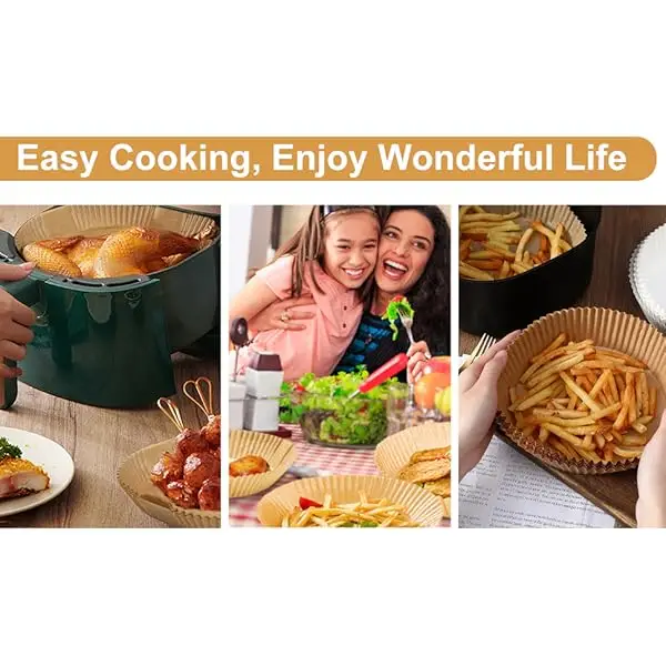 125pcs disposable air fryer liners - , food grade, 6.3 round parchment paper for baking, roasting & cooking - air fryers, ovens & microwaves, air fryer accessories, , round liners, nonstick surface Product details 7