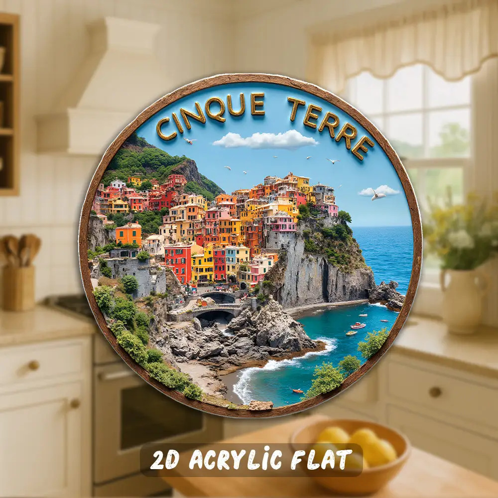 TEMU Oval Acrylic Fridge Magnet Suitable For Travel & Mother's Day Gift - 3.15inch Colorful Seaside Magnets With Coastal & Design, Decoration, For,