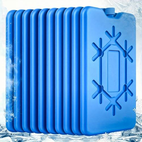 item picture reusable ice packs 10 packs ultra thin design long lasting cooling leak proof and durable essential for refrigeration picnics and outdoor activities made from non toxic materials