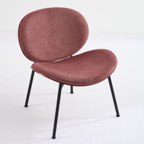 Mid-Century Modern Shell Chair - Single Side Accent Lounge Chair with Wide Walnut Wood Finish Shell & PU, Curved Wide Suitable for /Outdoor Use - Easy-Clean Cover, Assembly Required (for,, Bedroom)