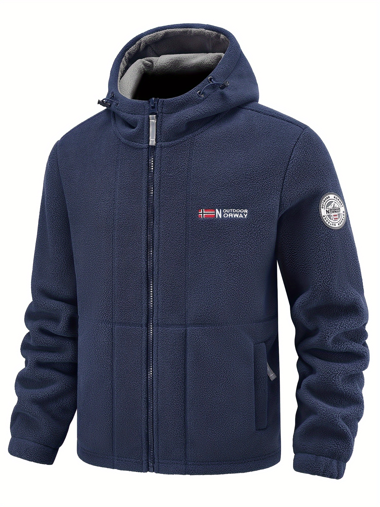 chaqueta capucha hombre forro polar 100% Temu Spain