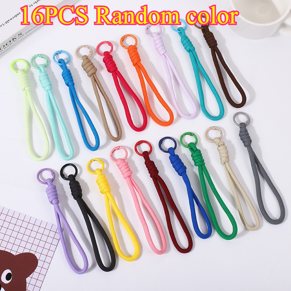TEMU 16pcs Set Of Random Colored Woven Lanyards, Braided Anti-loss Wrist Straps For Phones And Keys, Cute Lanyards Suitable For Boarding Passes,