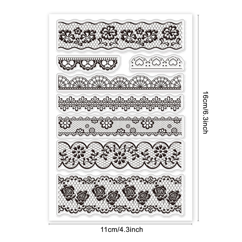 TEMU Feuille de Tampons en Plastique PVC pour Scrapbooking, Albums Photos et Fabrication de Cartes - Motif Floral 16x11x0.3cm Fournitures d'Artisanat
