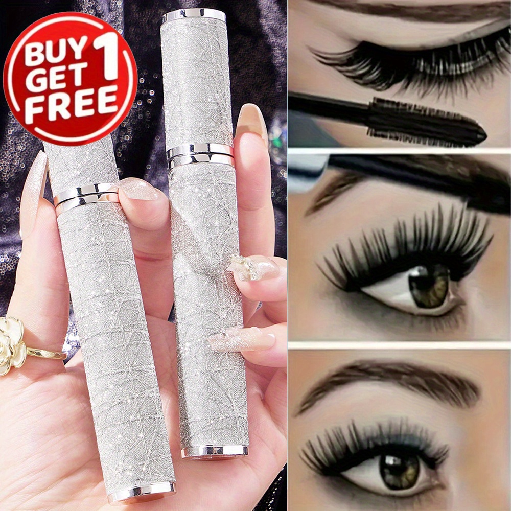 buy 1 get 1 free - vegan mascara - waterproof,  , volumizing & lengthening formula with long-lasting hold - black mascara for everyday &   - makeup for all light beige types - ideal for sensitive eyes &   users,   mascara, sleek metallic tube,   mascara 0