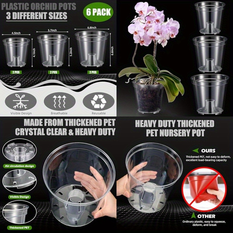 8 Pack 7 Inch Orchid Pots With Holes And Saucers Lebanon