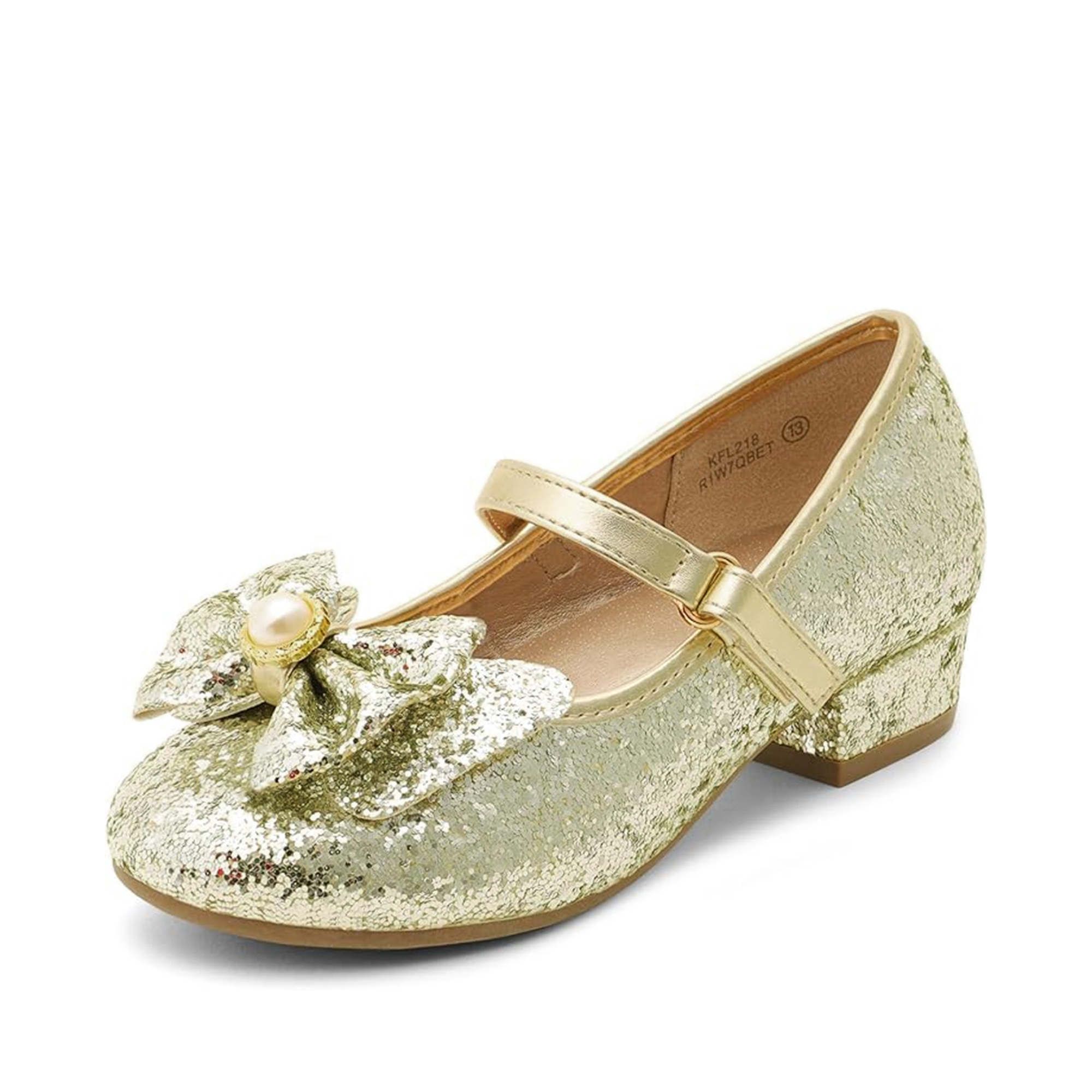 Image of Dream Pairs Girls' Shiny Bow Footwear, Dress Shoes For Celebrations, Weddings