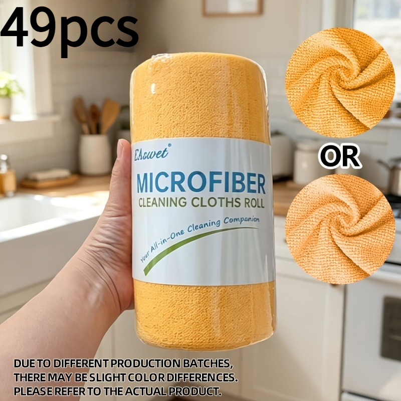 TEMU 49pcs Extra Large Roll Dishwashing Cloths, Tearable Microfiber Towels, Kitchen Towels, Tea Towels For Convenient And , Reusable, Washable, No ,