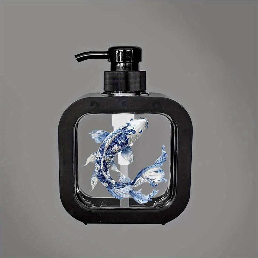TEMU Cute Koi - Design Soap Dispenser With Pump For Bathroom And Kitchen - Moisturizing Hand Soap Compatible - Pump Bottle And Soap Refill Option -