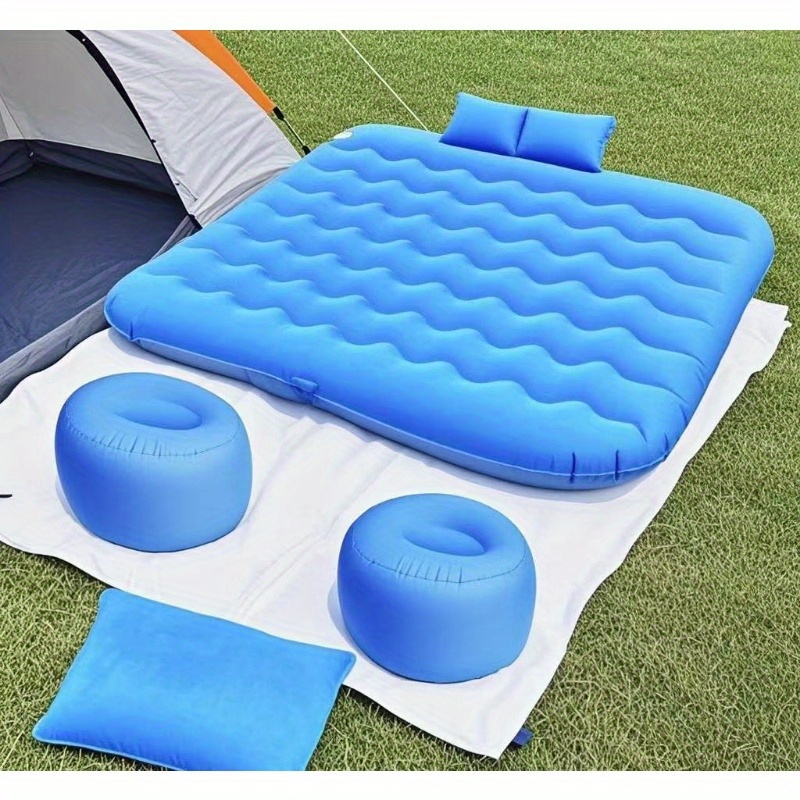 Flocking Blue Inflatable Car Bed
