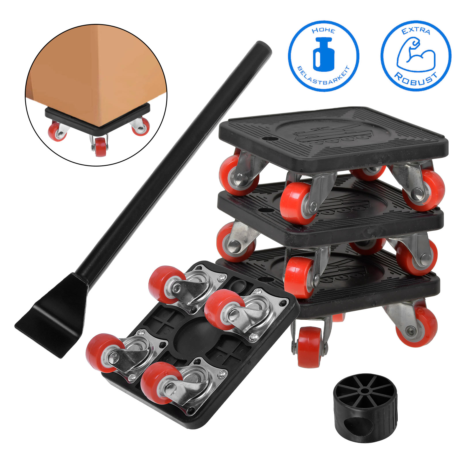 4pcs Transport Scooters Furniture Roller Board Furniture Lifter Tool