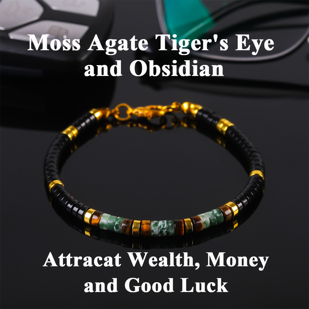 TEMU Pulsera de cuentas de , y para atraer - Joyería bohemia de cuentas tubulares para , uso diario, regalo para Navidad, Acción de Gracias, todo el