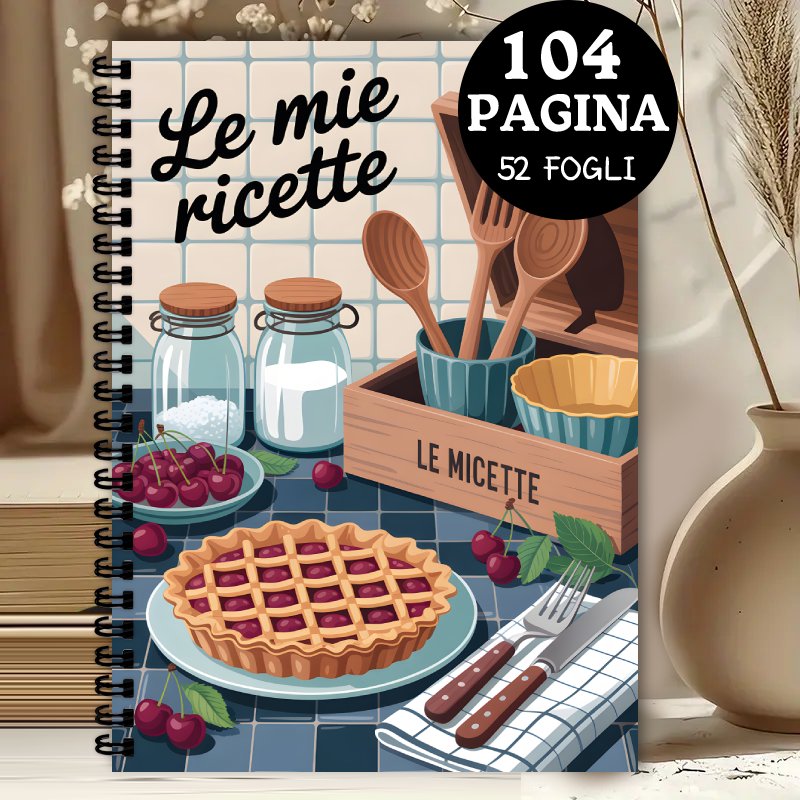 TEMU 1 pz, Libro di Ricette Italiane, da Cucina Vuoto di 104 , Rilegatura a Spirale, Regalo per Chef , le Tue Ricette Preferite, Design per Cucina e