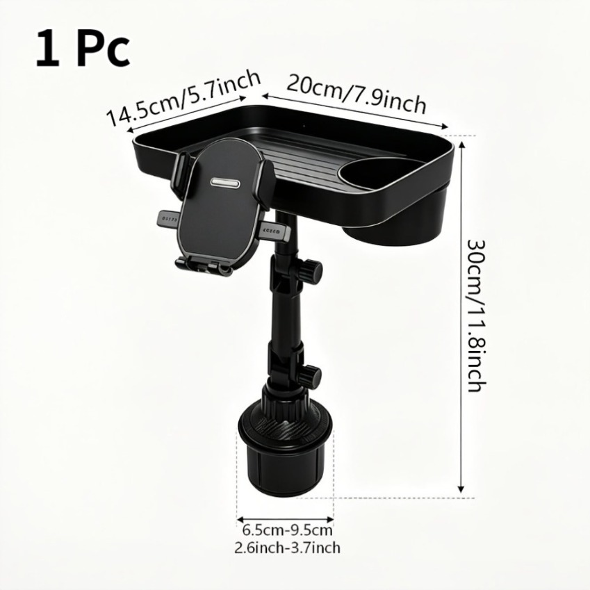 TEMU 1pc Extenseur de porte-gobelet de voiture | Plateau porte-gobelet multifonctionnel Support de téléphone | Support réglable | Rangement