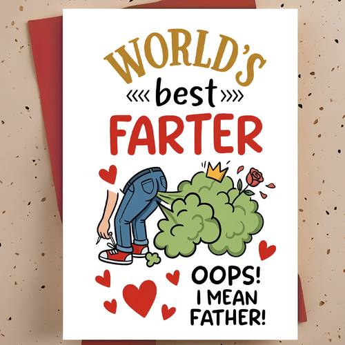1pc funny fathers day greeting card for dad father stepdad fart cloud cartoon design card with envelope