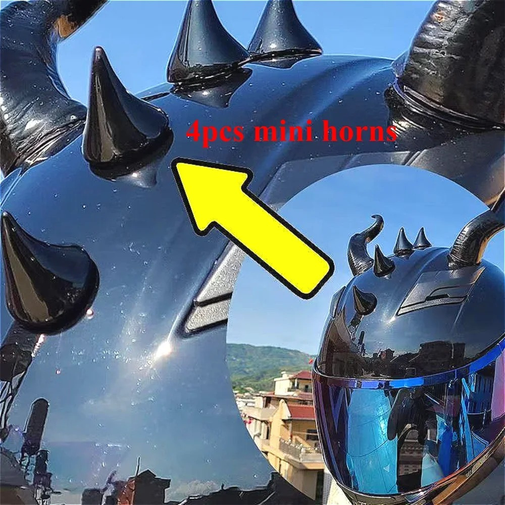 WOOXGEHM Motorradhelm Horn - Teufelshorn Dekoration Mit Saugnapf Für Helm