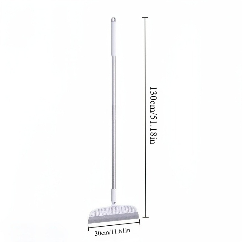 TEMU Heavy Duty Squeegee Broom | Flexible Multi-surface Cleaning Brush Head | 2-in-1 Sweeping And Water Removal Tool | For Glass Tile Wall Window