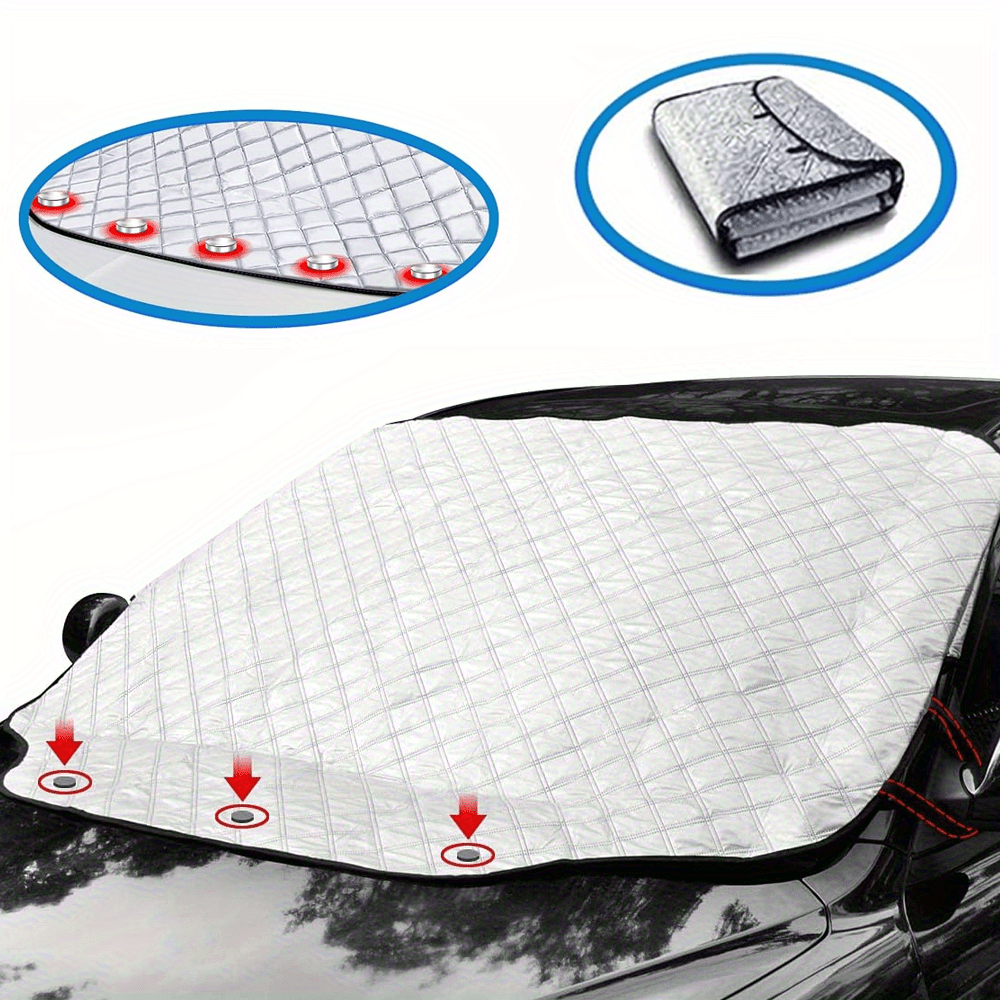 summer car sunshade sunscreen insulation sunshade, suitable for most car suvs with super thick magnetic cover and keep your vehicle cool 0