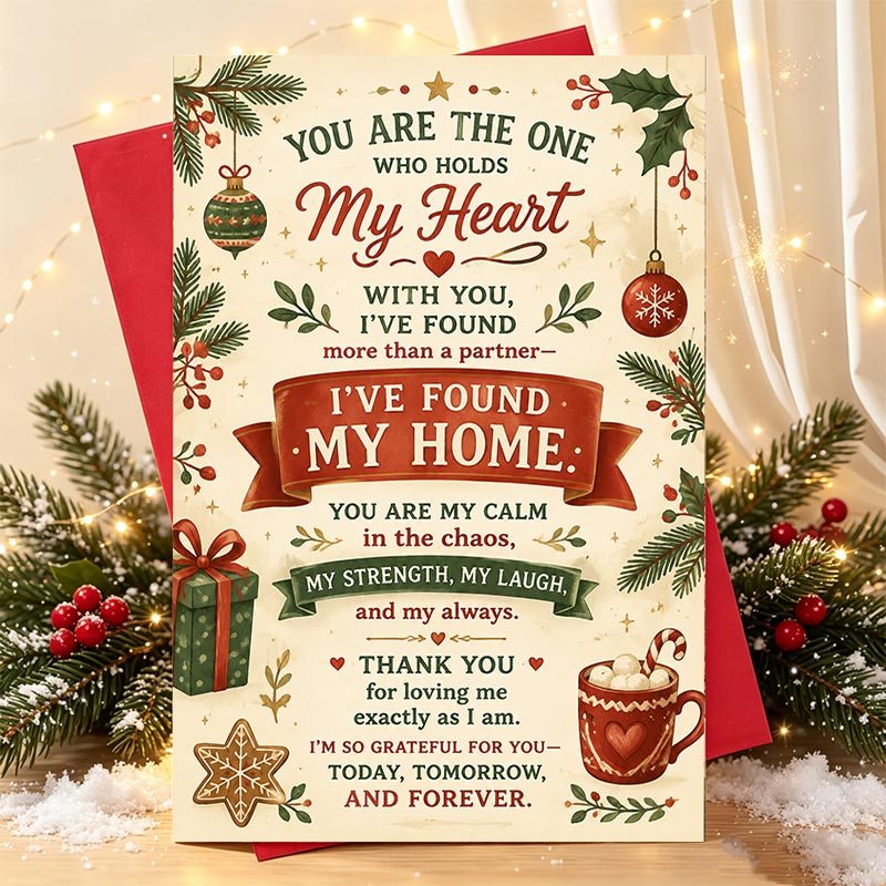 TEMU 1pc 1pcs Romantic Christmas Card Suitable For Lover, , - English Language Paper Greeting Card With Messages, Festive For, Partnerships & During