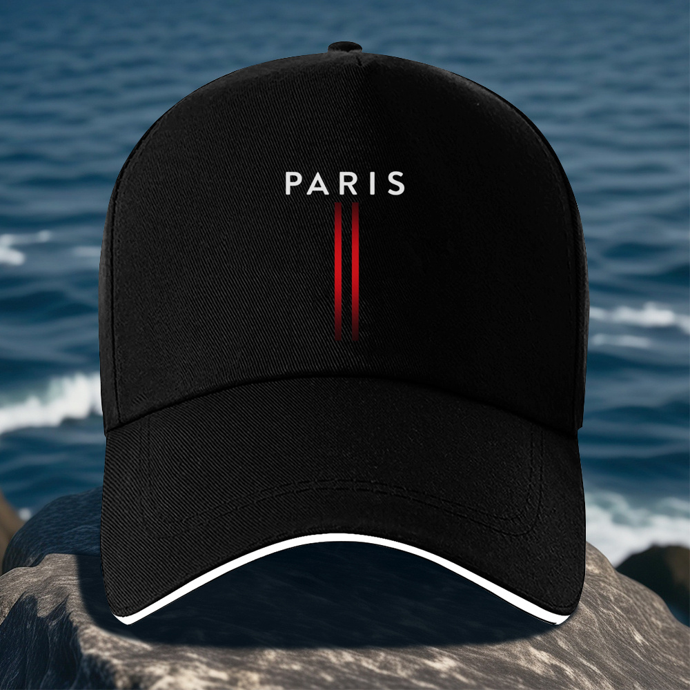 TEMU Casquette de baseball légère en polyester avec imprimé rouge, accessoire de voyage , durable, réglable, convient à tous, et parfaite pour une