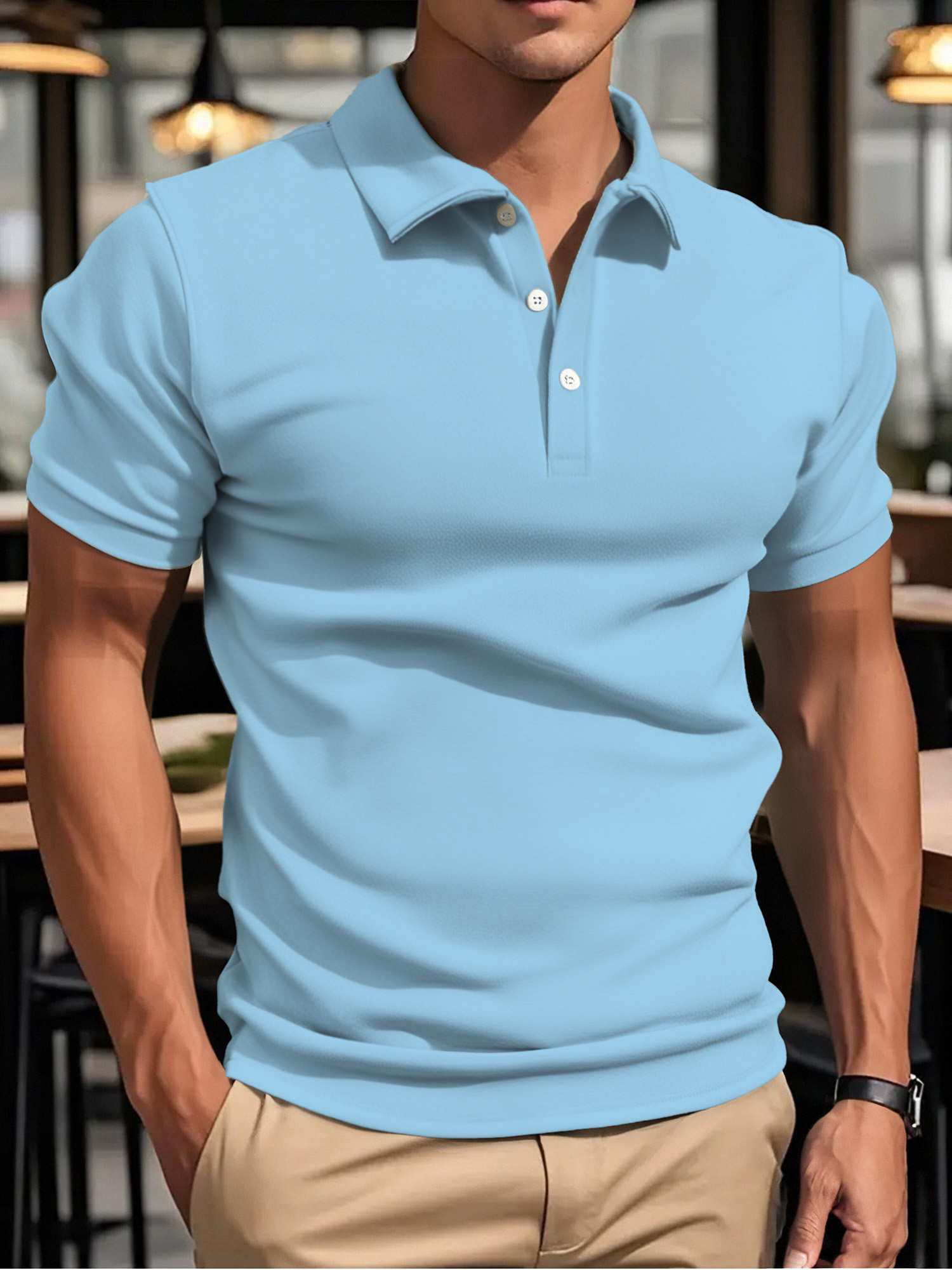comfortable mens golf t shirt quick dry summer casual short sleeve solid color breathable for any occasion