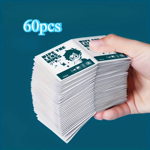 60pcs portable individually wrapped lens cleaning wipes and scratch resistant suitable for eyeglasses phones camera screens travel friendly hygienic single use multi purpose tissues for eyewear cleaning