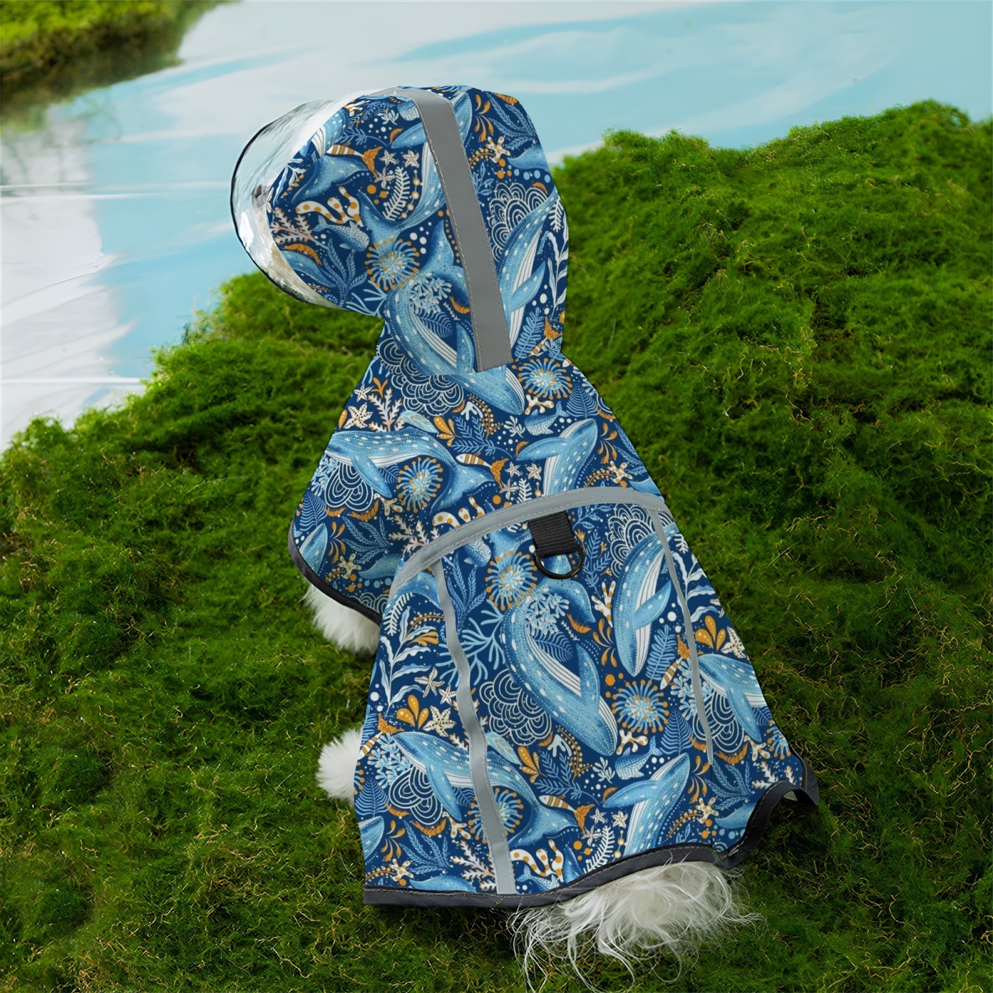 TEMU To Worry About Walking Your Small Dog ! This Graffiti-print Dog Raincoat Is Perfectâmade Of Durable, Machine-washable Polyester With Adjustable