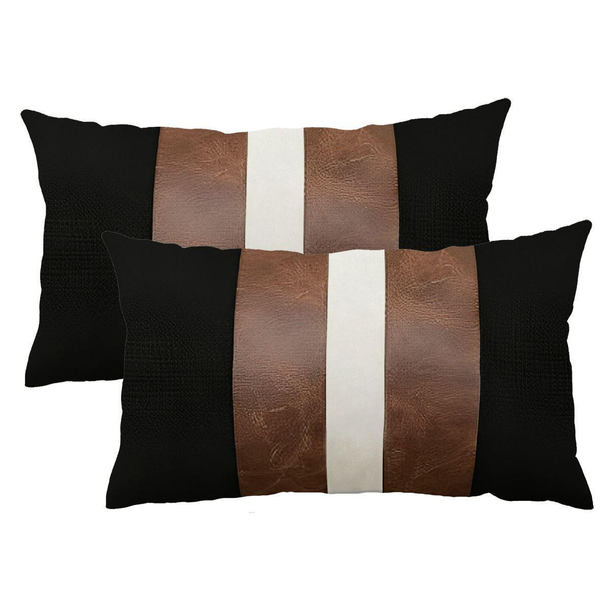 

Jieyoumi Set Of 2 Decorative Throw Pillow Covers Brown Modern Accent Cushion Cover For Couch Bed Sofa 12x20 Inch